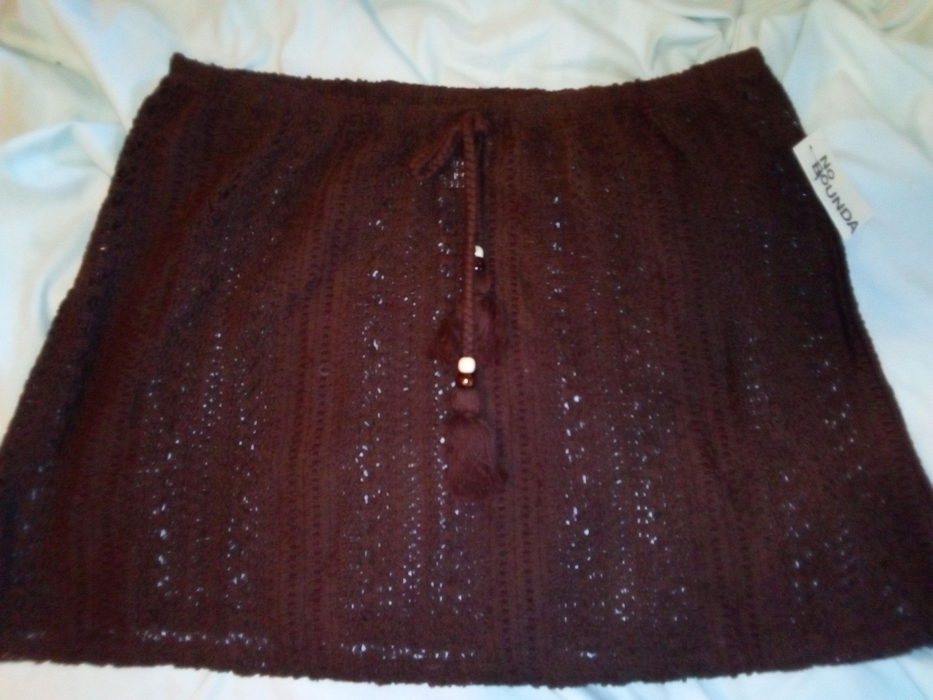 Brown bathing suit cover up skirt size medium brand new