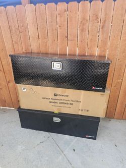 NEW EACH FOR SALE ALUMINUM BLACK TOOL BOX 48X15X15 INCLUDING KEYS BRACKET SALE IT SEPARATELY FOR ANY QUESTION TEXT ME PLEASE SE HABLA ESPAÑOL THANKS
