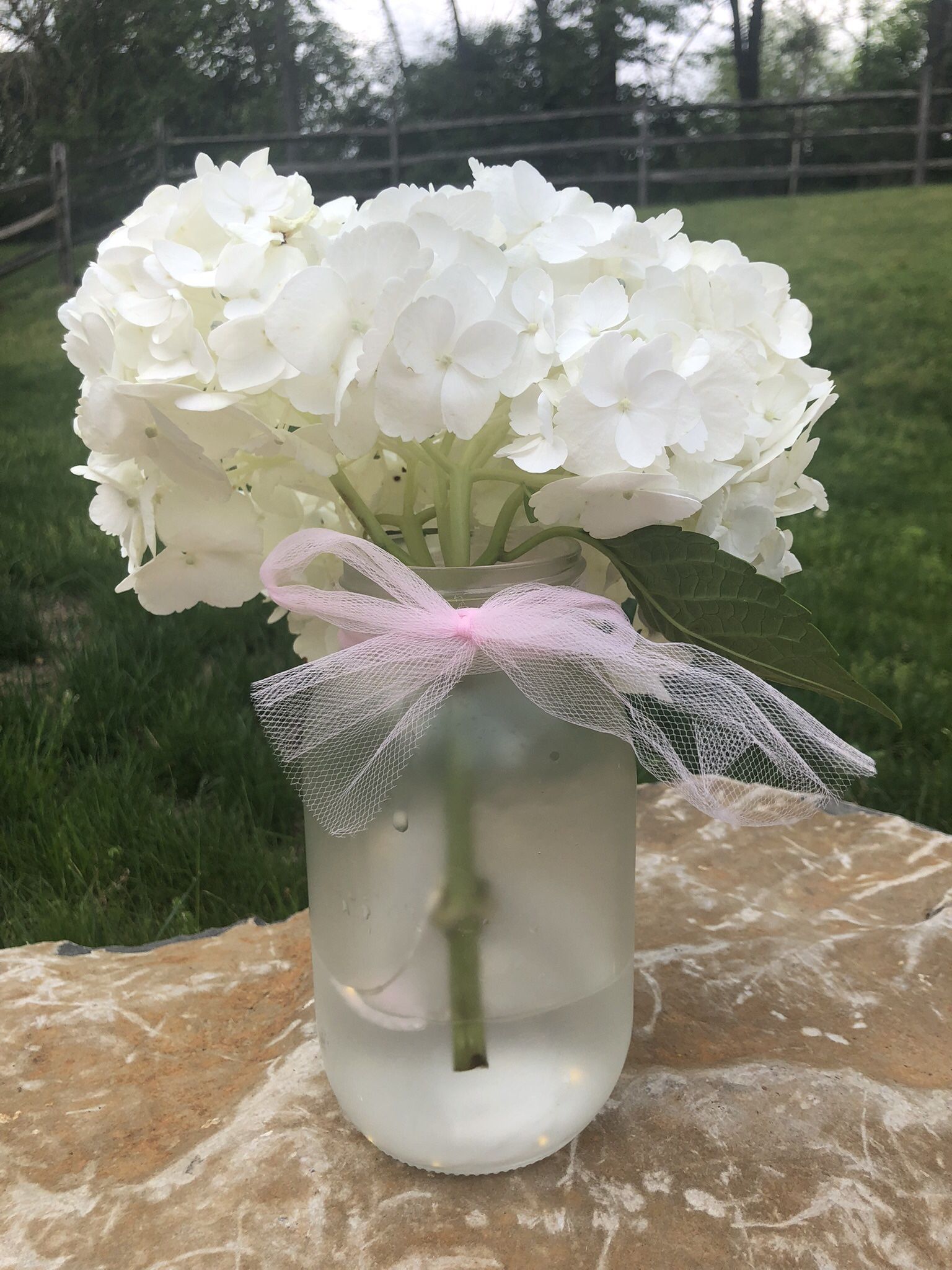 Frosted Mason Jar Wedding Centerpieces