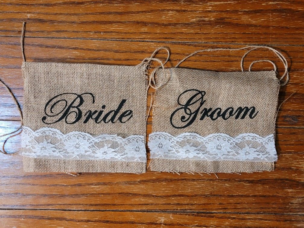 Bride / Groom Chair Sign