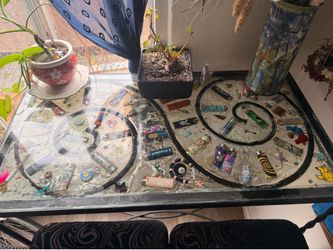 Funky glass table and chair set