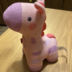 Fisher Price Pink Purple Giraffe Lullaby Plush Toy Lovey Soother Music Lights