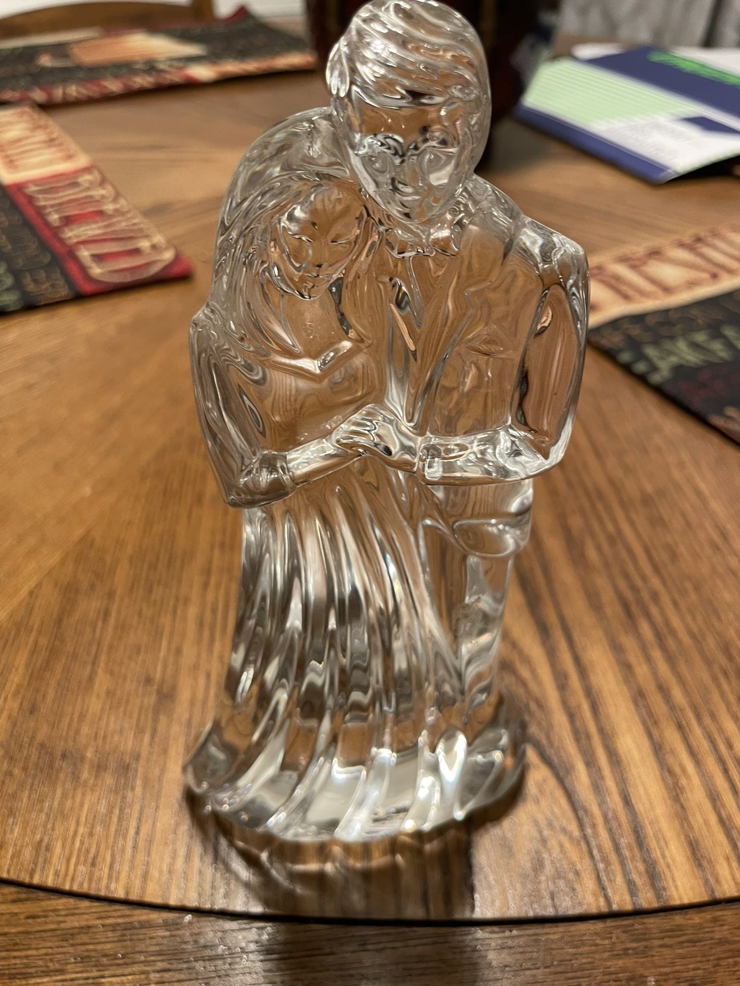 Wedding Couple Waterford Crystal Figurine 7" Tall - Vintage