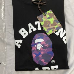 “BRAND NEW”Purple camo Bape shirt