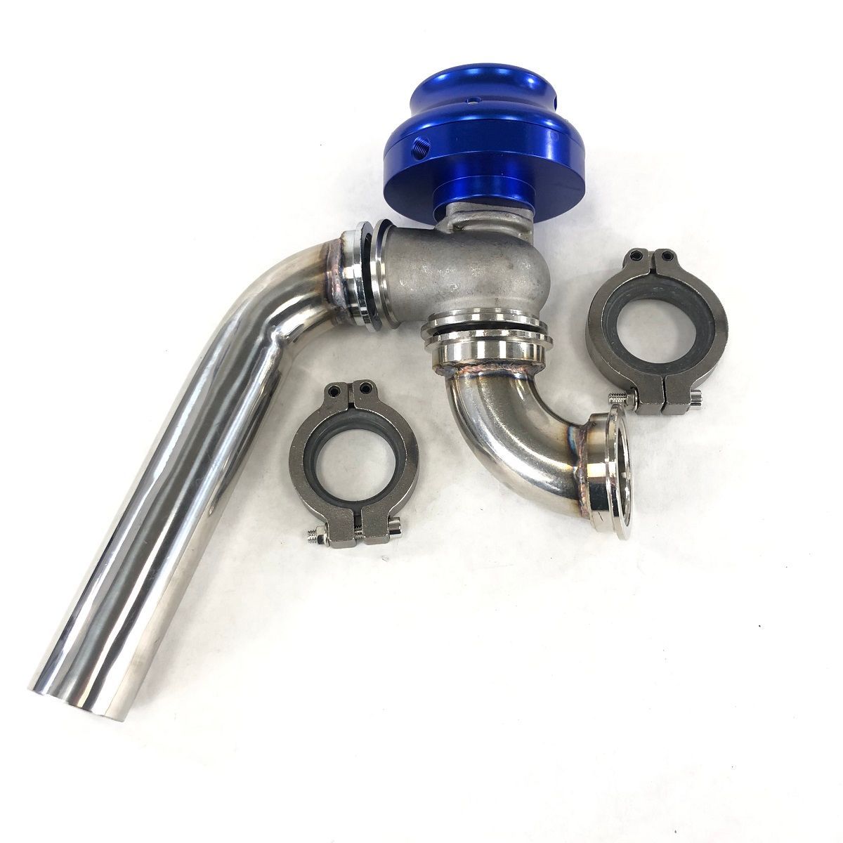 38MM V-band Wastegate+ Exhaust 75 degree adapter +90 Degree Elbow Inlet Adapter   (WG EM38 VBAND BL+DP WG38MM VBAND 90D+DPWG38MMVB-38