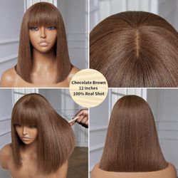 Human Hair Bob Wig 250% Density 