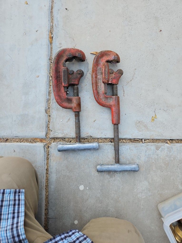 Two Ridgid Heavy Duty Pipe Cutter