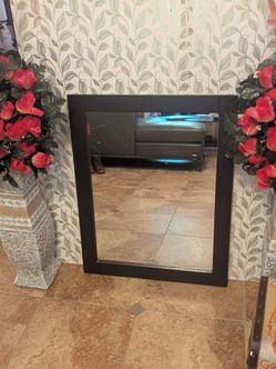 24x30" Matte Black Framed Mirror