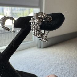 Phillip Gavriel Silver and Diamond Prosecco Tally Hug Earrings