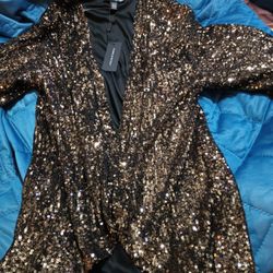cable and gauge small black sequin jacket