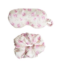 LoveShackFancy x Target Goody Ribbon Rosa Eye Mask Scrunchie Sterling Dusk NWT