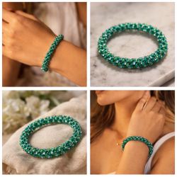 Elastic Seed Beaded Bracelet…. Handmade  …. No Lock No Eclipse   …. Just Wear And Enjoy….. 