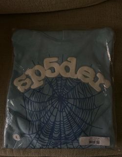 SPIDER hoodie blue rhinestone