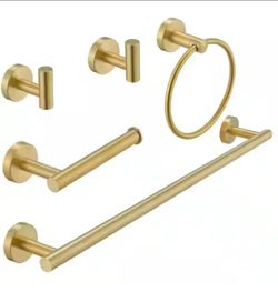 5 Piece Brushed Gold Bathroom Set