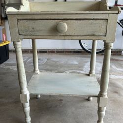White Washed End Table