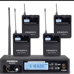 MONO Wireless in Ear Monitor System, lem System, UHF Professional lem System Transmitter And Beltpack Receiver iems for Studio, Guitar, DJ Live Perf