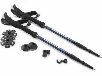 Aircraft-Grade Aluminum Trekking Poles with Extended Down Grip Plus Tip Kit