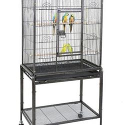 53" Black Parrot Cage Bird for Cockatiel Parakeet Finch Playtop Gym Perch Stand 