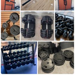 Dumbbells, Olympic Barbells, Weight Plates, Benches , Squat Racks, Leg Press, Slam Balls, Gym Equipment 