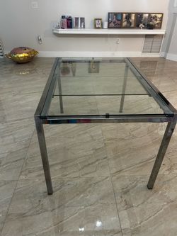 Glass dining table