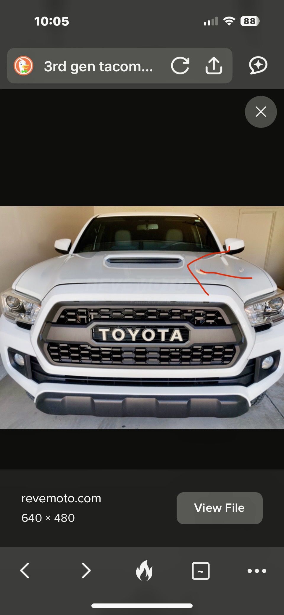 3rd generation tacoma Hood Scoop OEM