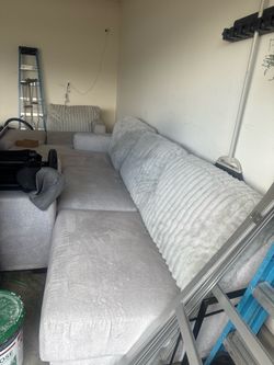 Sectional and Chair with ottoman