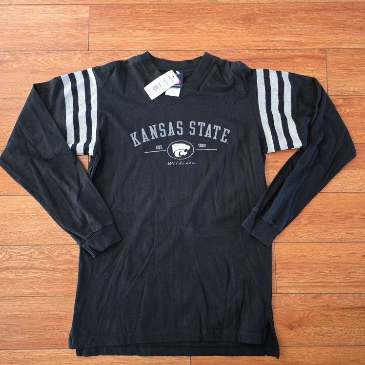 Women's Kansas State Wildcats Pro Player Black Longsleeve Cotton Thick Shirt XL