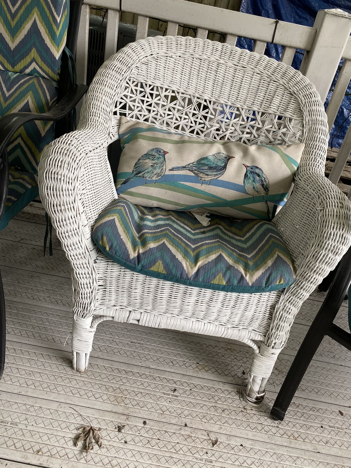 2 chairs one table outdoor wicker furniture