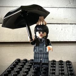 2 Lego Custom Adams Family Wednesday Minifigures