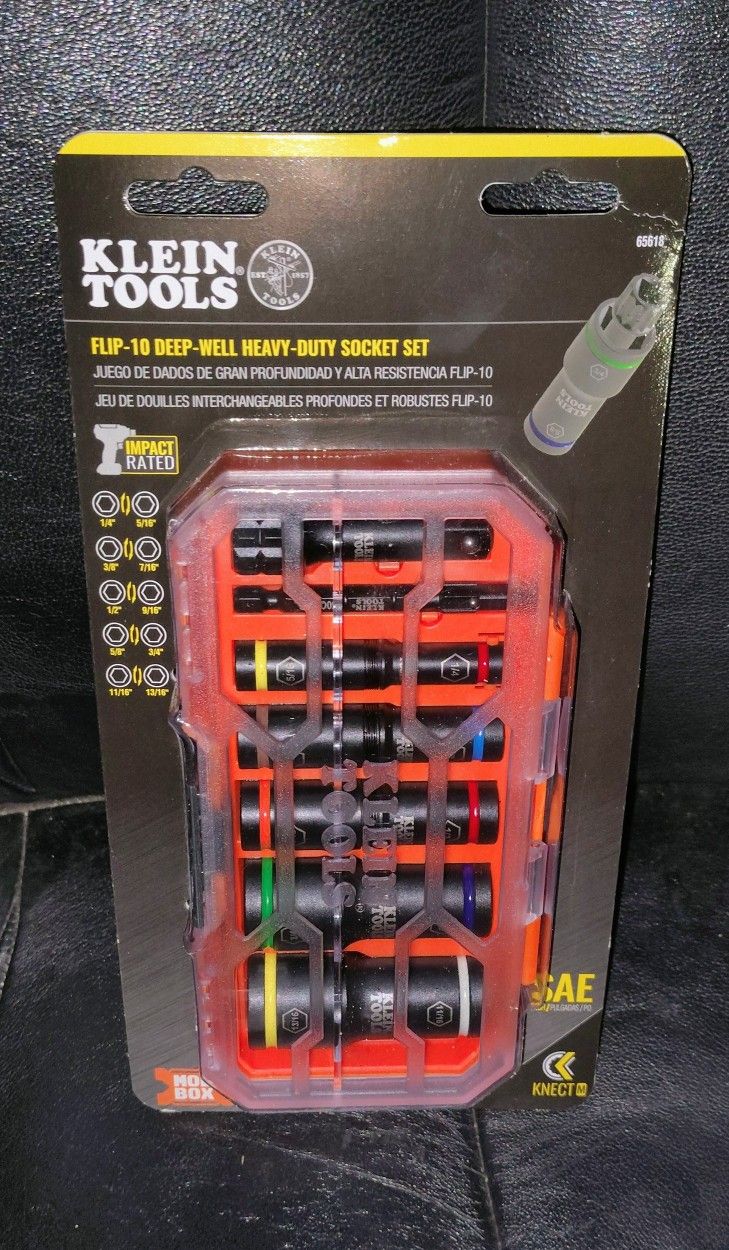 Klein Socket Set Deep Klein Tools Flip-10 Deep-Well Heavy Duty Socket Set for Sale in Las ...