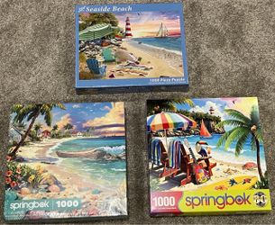 Set of Three 1000-Piece Jigsaw Puzzles