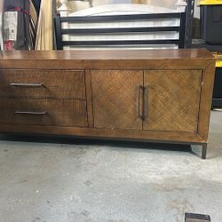 70” Console Mid Century Modern MCM Style Piece Solid Wood  