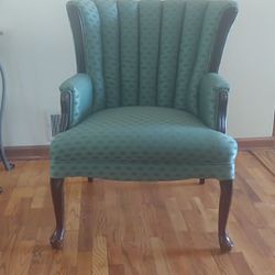 2-French Country Wingback Mahogany Chair