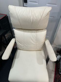 White  Office Chair with Headrest