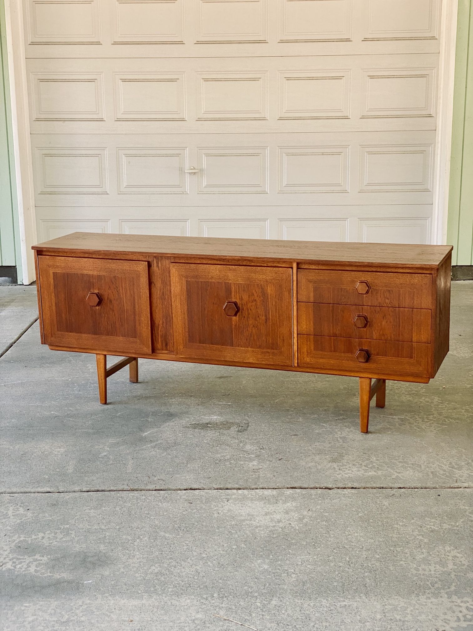Restored Mid Century Teak Credenza