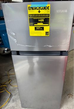 Brand New Vissani 4.5cu.ft. Two Door Mini Refrigerator/Freezer.45” H x 18 1/2” W x 19 1/2” D. Must Pickup