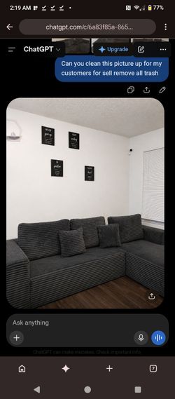 Large Gray Corduroy Sectional