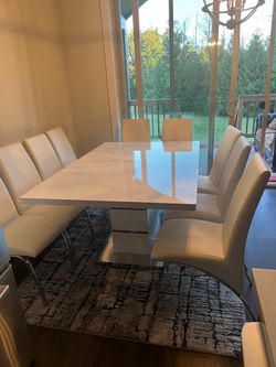 Modern room table and 10 chair set