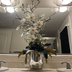 Large Orchid Plant With Mirror Base