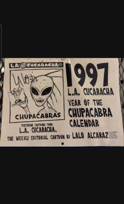 1997 L.A Cucaracha  Calender Autographed Lalo Alcaraz