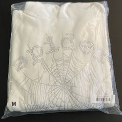 Sp5der White Og Rhinestone Hoodie 