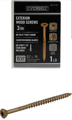 #9 x 3 in. Star Drive Flat Head Exterior Wood Screws (83-Pack