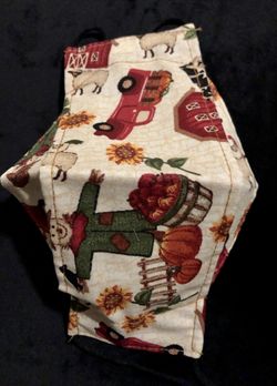 Face cover mask adult autumn print