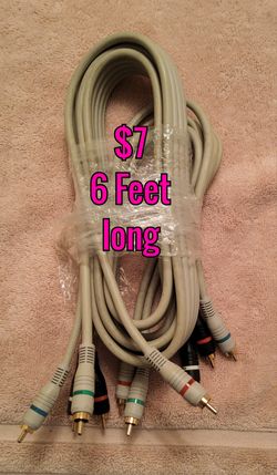 6 FOOT LONG 5 PLUG COMPONENT CABLE  $7