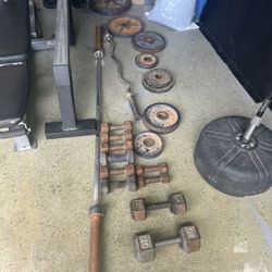 200lbs In Olympic Weights And Dumbbells Included 