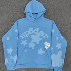 SP5DER Men’s Hoodie Small Baby Blue