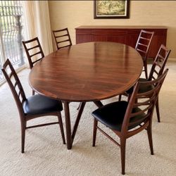 1960s Niels Koefoed rosewood dining set
