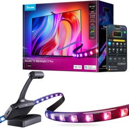 Govee TV Backlight 3 Pro with HDR Triple Camera, 11.8ft 5-in-1 RGBWWIC LED Strip