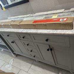 Bathroom vanity 60 inch gray 