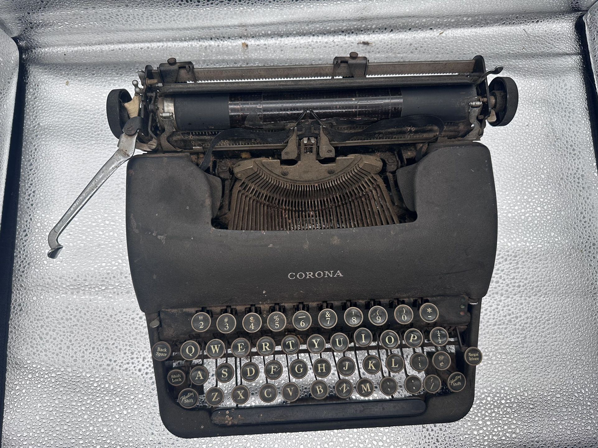 Vintage 1930s/1940s Corona Standard Typewriter W/Floating Shift